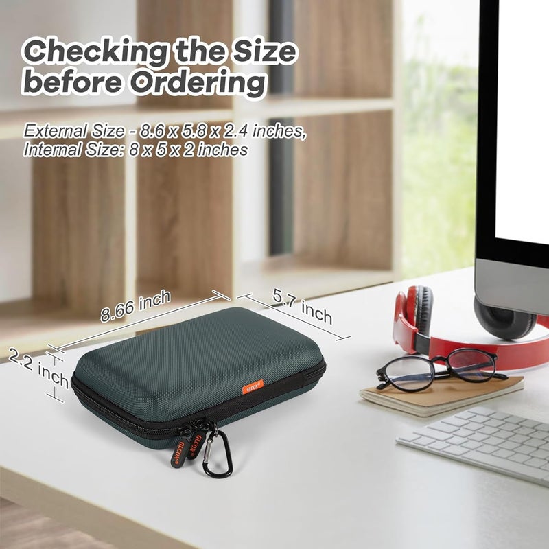 GLCON Shockproof Hard Shell Case - Large Electronic Organizer Carrying Case for External Hard Drive, Power Bank, Charger, Battery, GPS, Cell Phone - Portable Storage Pouch Bag Travel Case - Grey Blue - Image 2